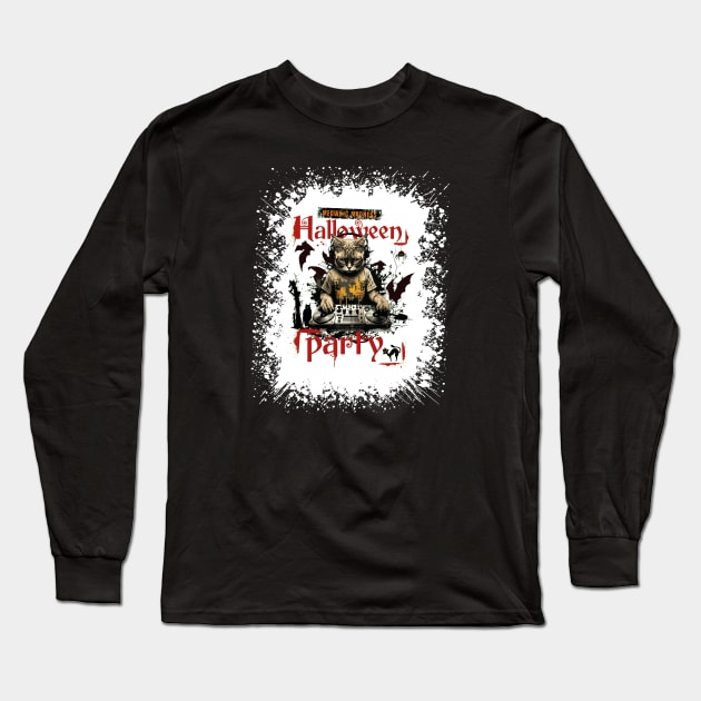 HALLOWEN PARTY - MEOWSIC MADNESS Long Sleeve T-Shirt by MusicianCatsClub